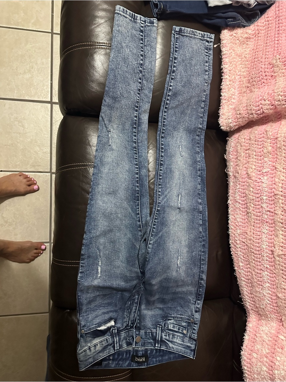 Buffalo David Bitton Light Blue Skinny Distressed Jeans